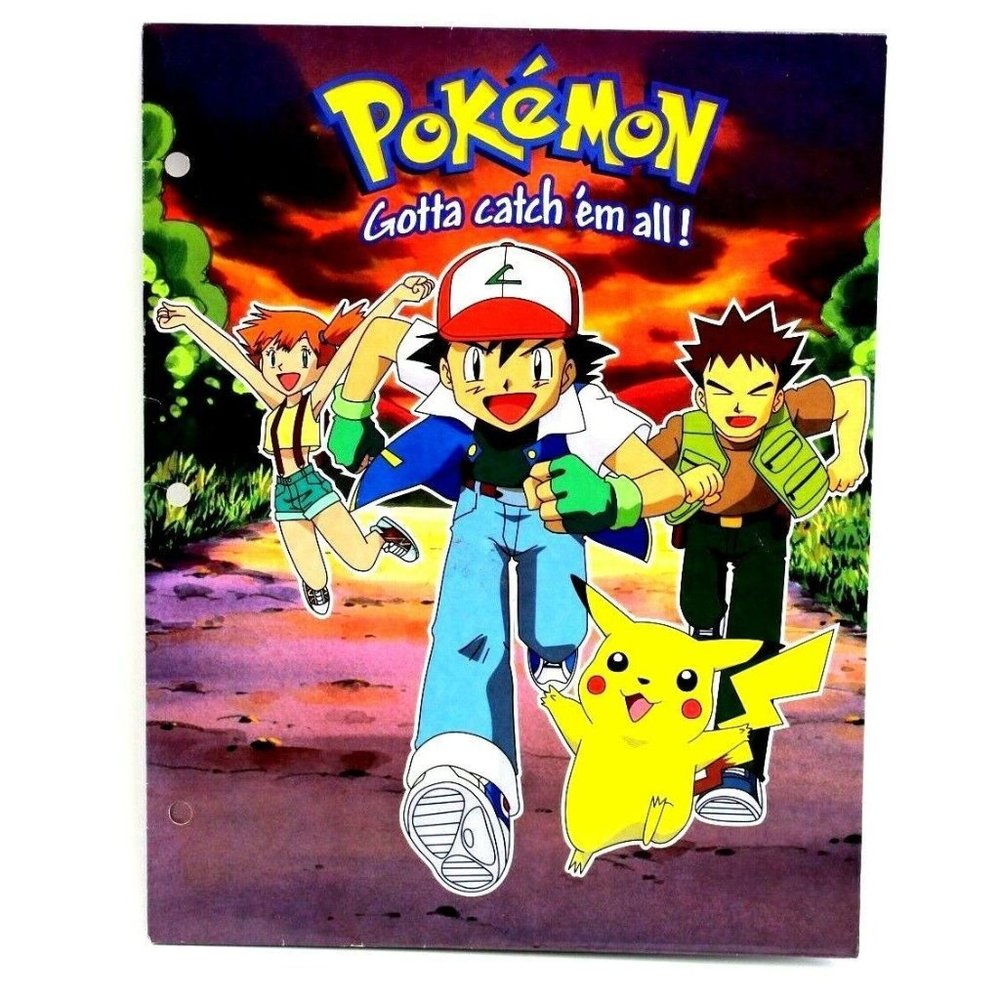 Genuine Nintendo Pokemon Three-Ring Folder for Binder New Ash Pikachu 1999 Misty
